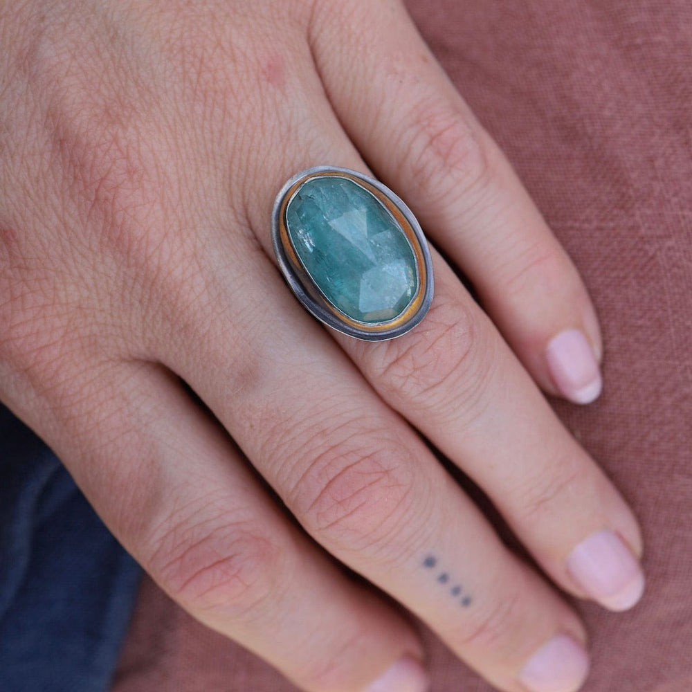 
                      
                        RNG Extra Large Crescent Rim Ring - Sky Blue Kyanite
                      
                    