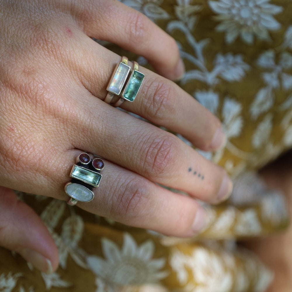 
                      
                        RNG Faceted Apatite Baguette Stacking Ring
                      
                    