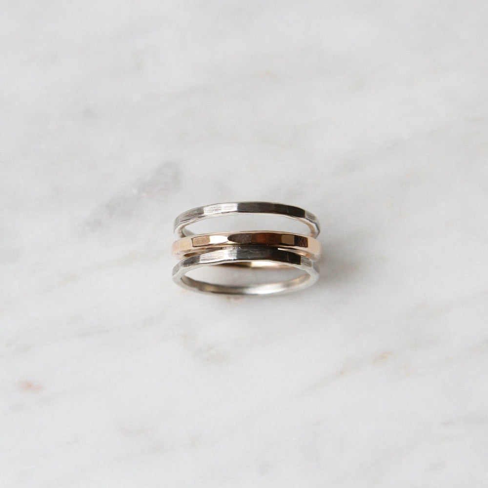 
                      
                        RNG-GF Hammered Sterling Silver & 14k Gold Filled Ring
                      
                    