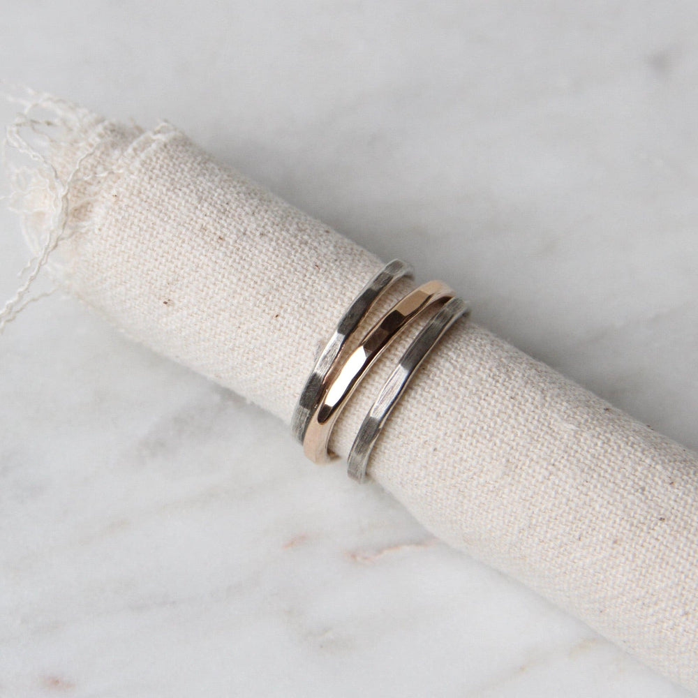 
                      
                        RNG-GF Hammered Sterling Silver & 14k Gold Filled Ring
                      
                    