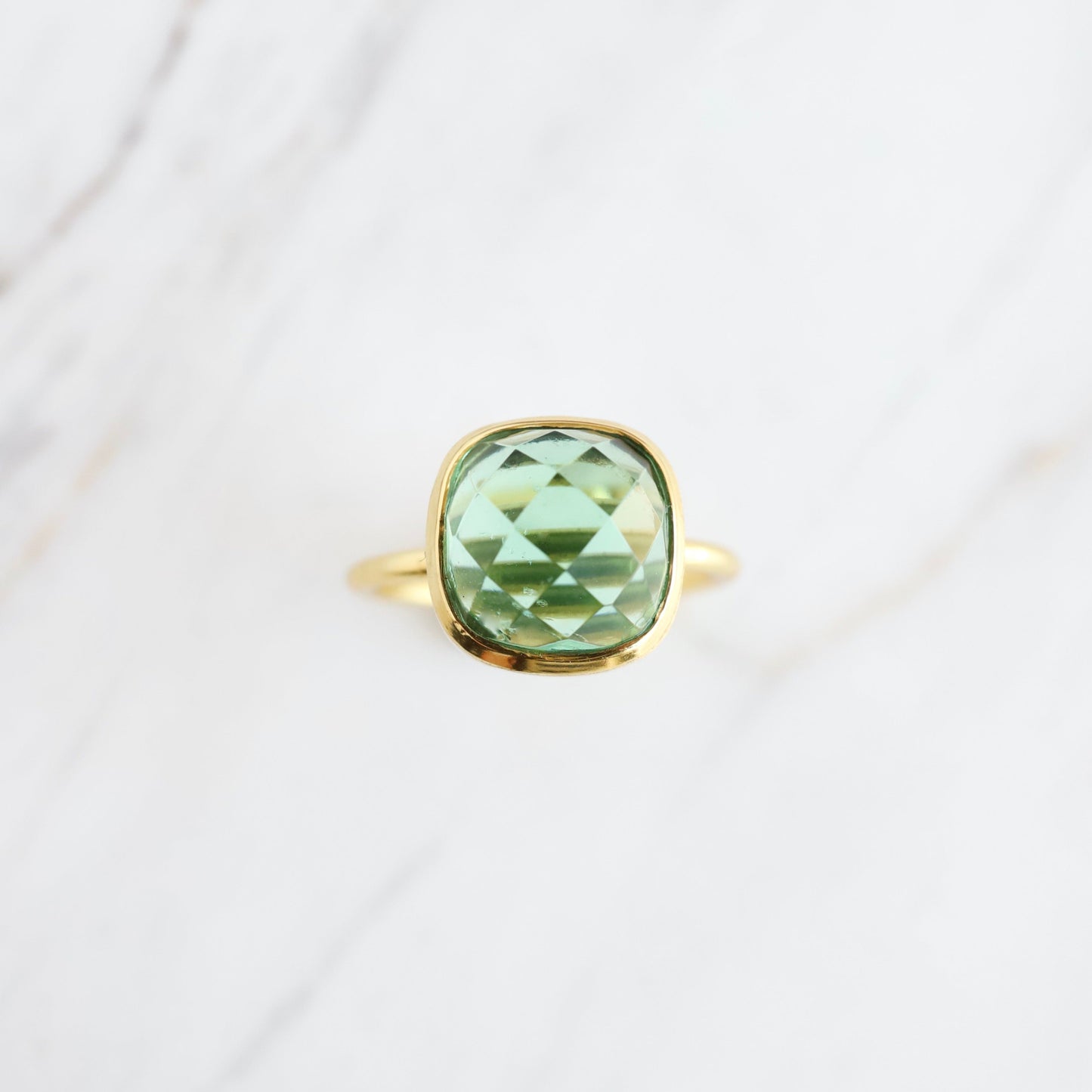 RNG-GPL Asha Square Adjustable Ring in Wild Green