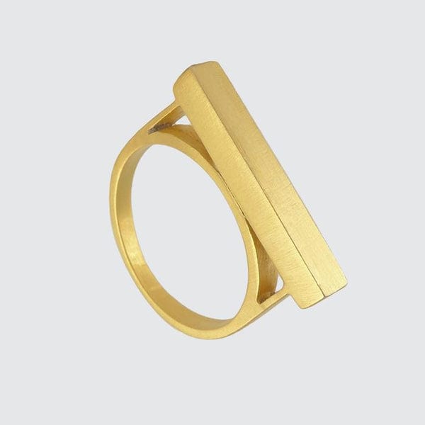RNG-GPL Bar Ring  - Gold Plated Brass