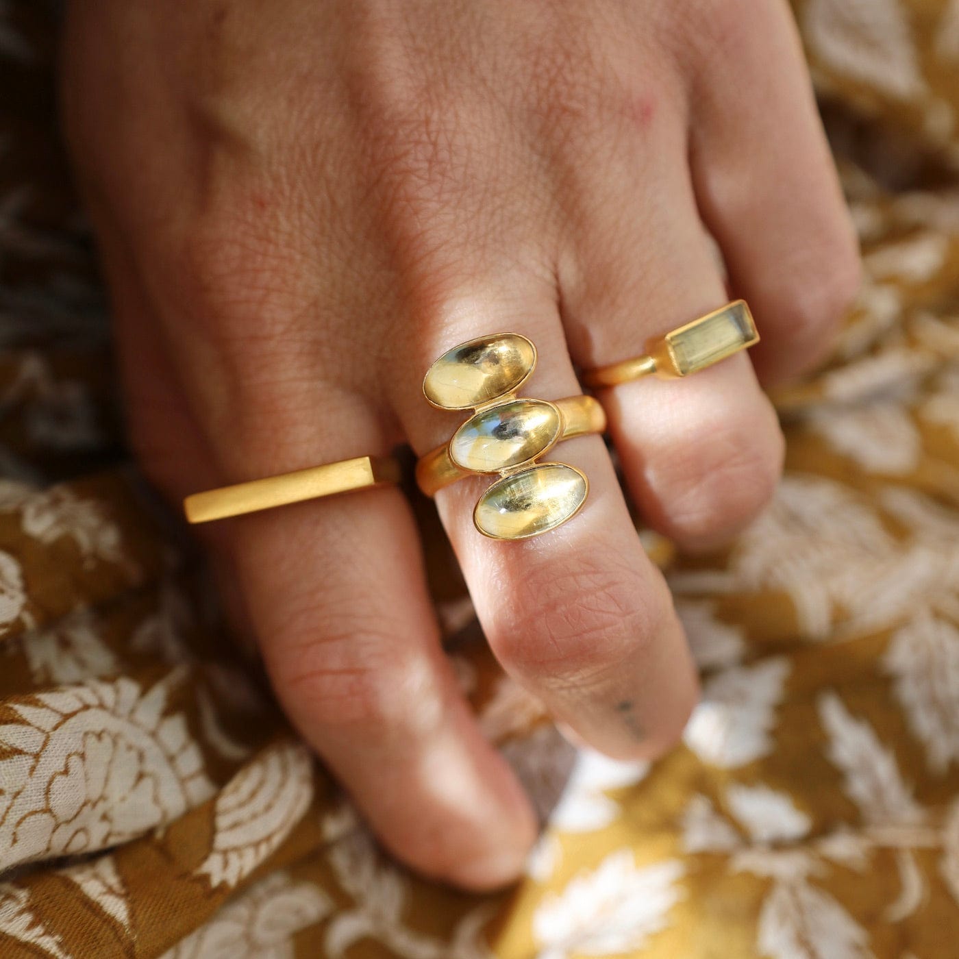 RNG-GPL Bar Ring  - Gold Plated Brass