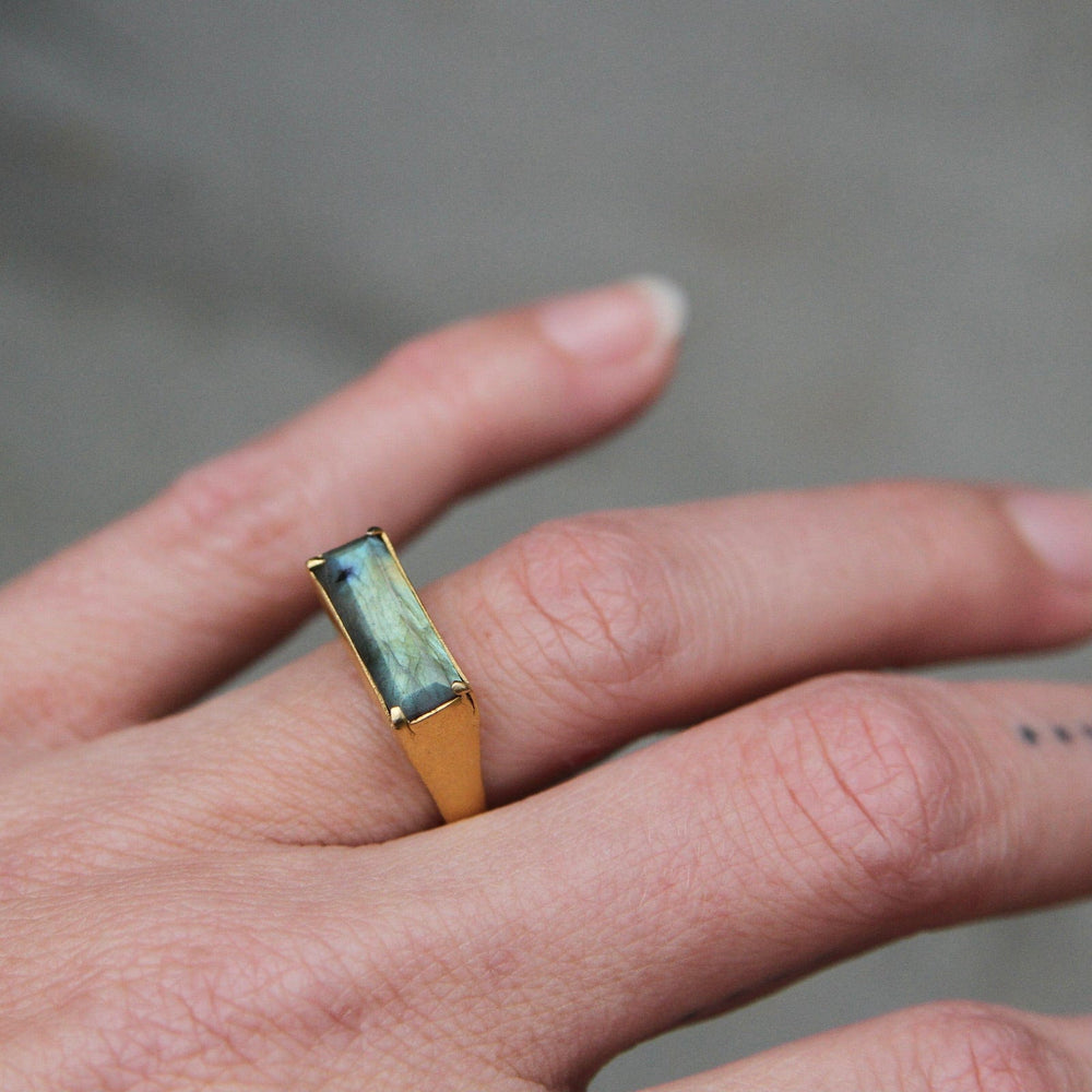 
                      
                        RNG-GPL Faceted Horizontal Labradorite Baguette Stacking Ring
                      
                    