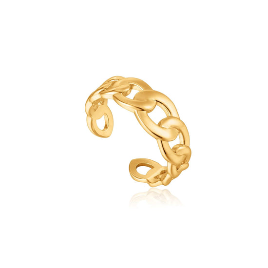 RNG-GPL Gold Curb Chain Adjustable Ring