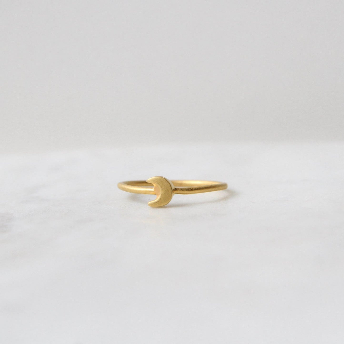 RNG-GPL Gold Plated Brass Little Crescent Moon Ring