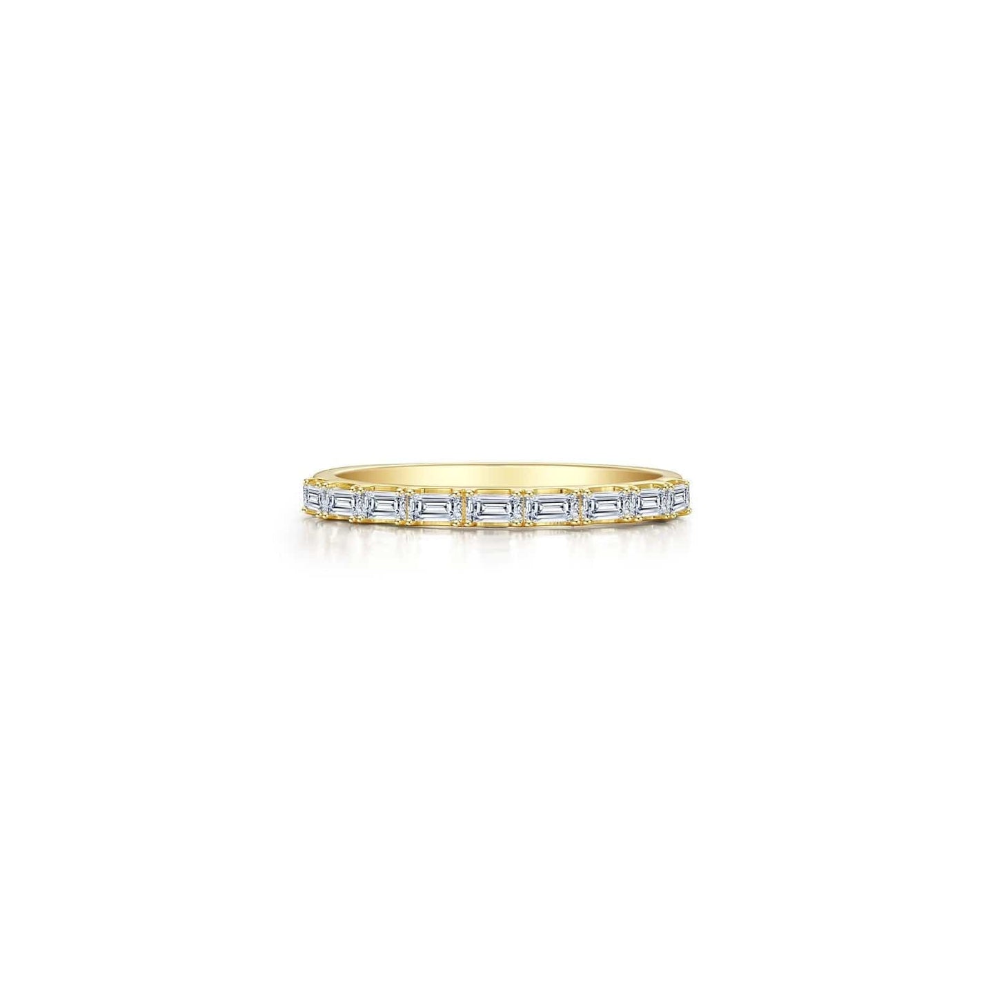 RNG-GPL Gold Plated Diamond Baguette Half-Eternity Band Ring