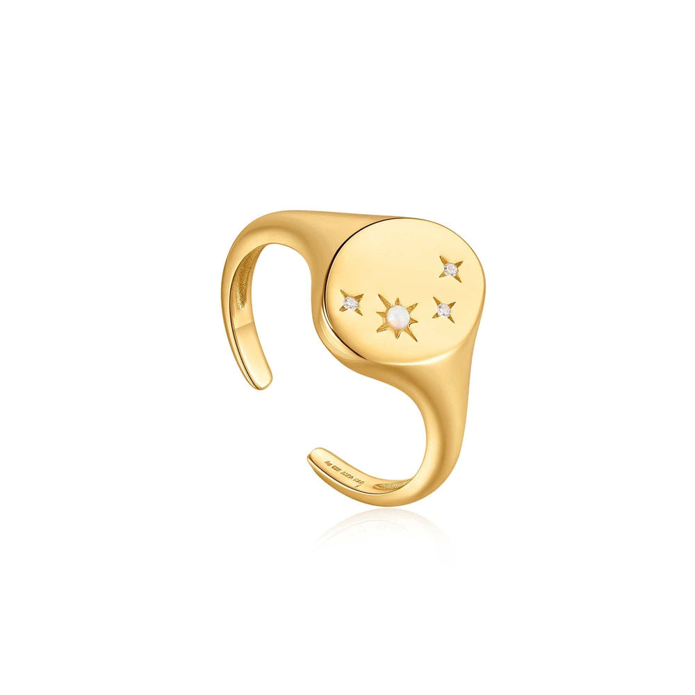 
                      
                        RNG-GPL Gold Starry Kyoto Opal Adjustable Signet Ring
                      
                    