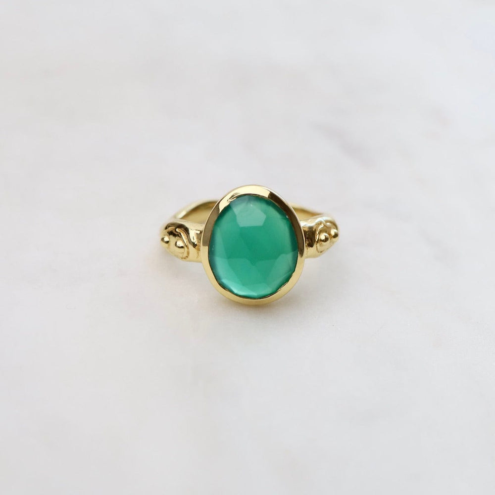 
                      
                        RNG-GPL Green Onyx Boho Oval Ring
                      
                    