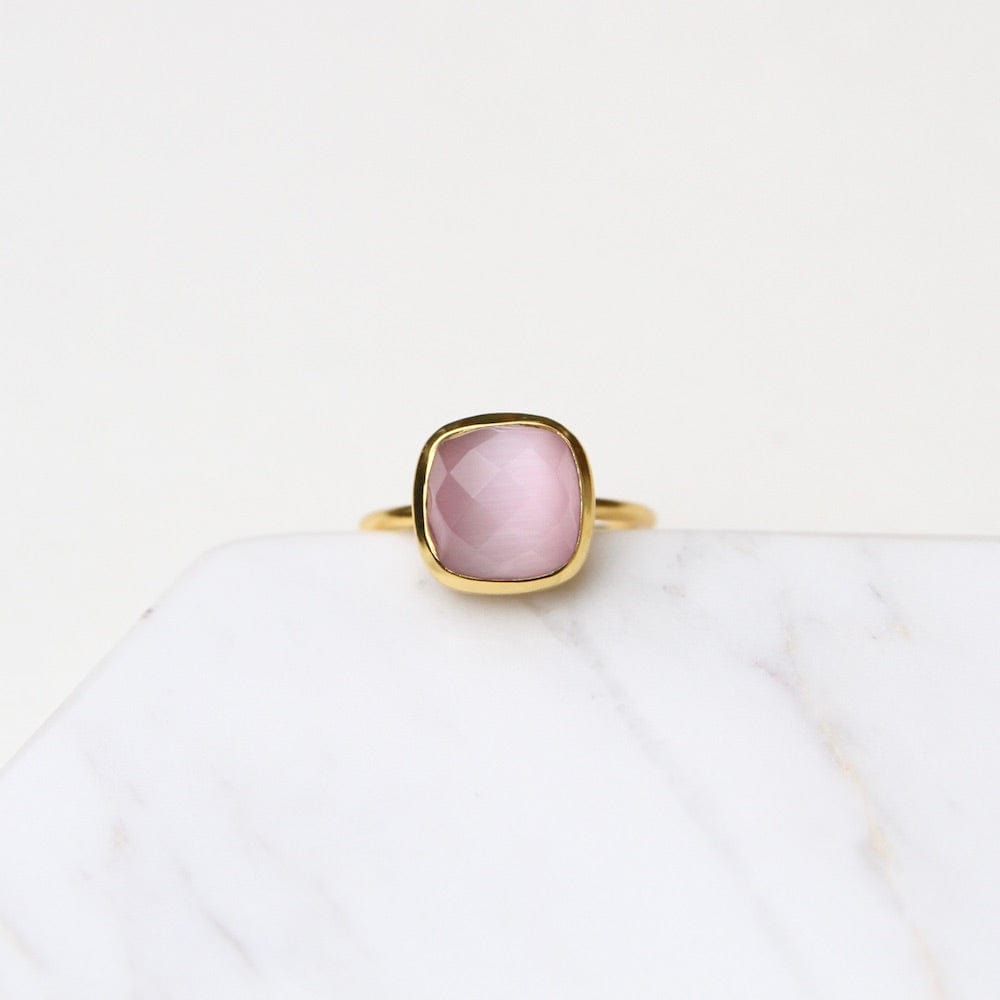 RNG-GPL Ice Rose Asha Square Adjustable Ring