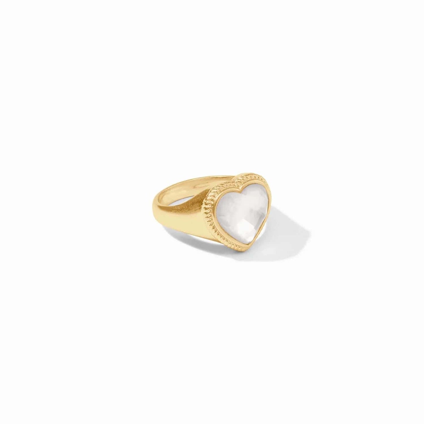 RNG-GPL Iridescent Clear Crystal Heart Signet Ring