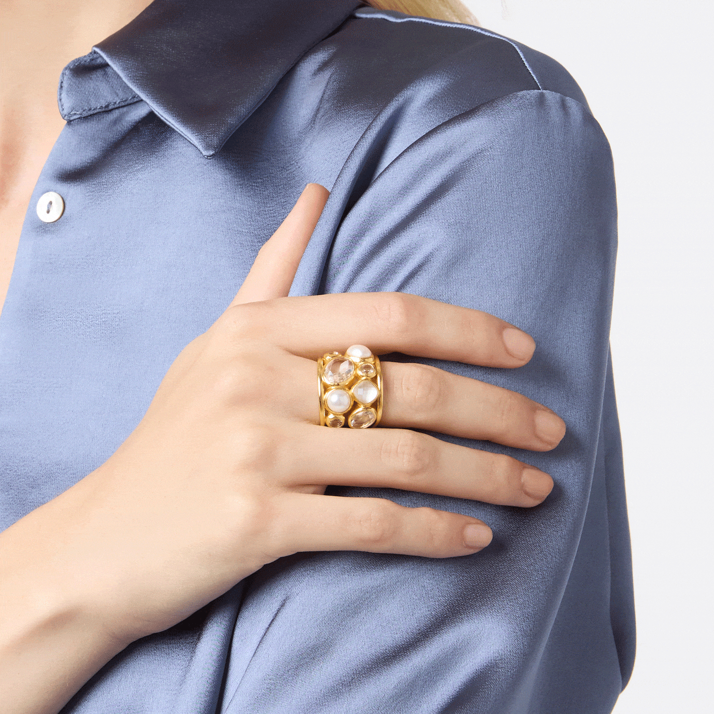 RNG-GPL Kaleidoscope Clear Crystal Statement Ring