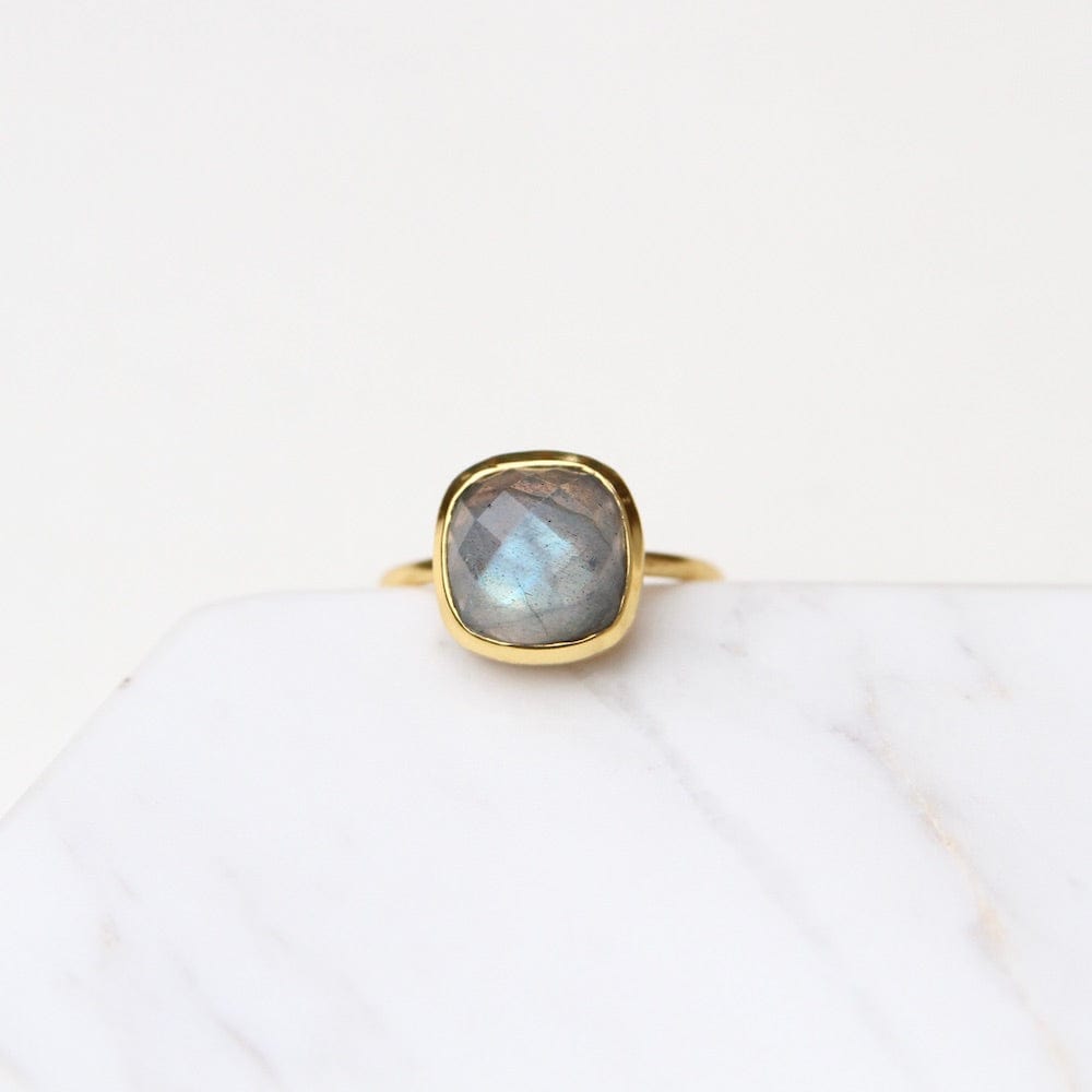 RNG-GPL Labradorite Asha Square Adjustable Ring