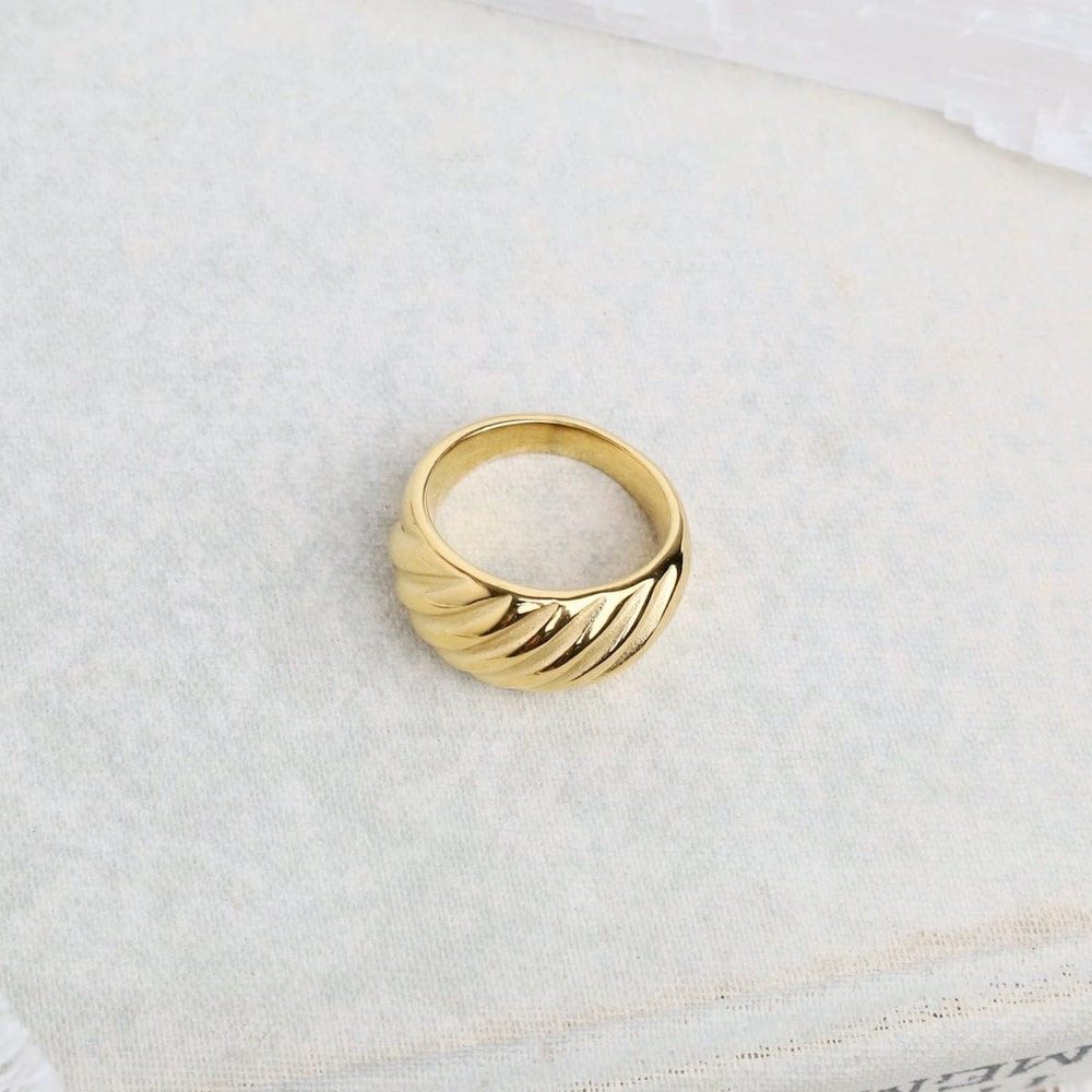 
                  
                    RNG-GPL LOU // The striated ring - 18k gold plated stainle
                  
                