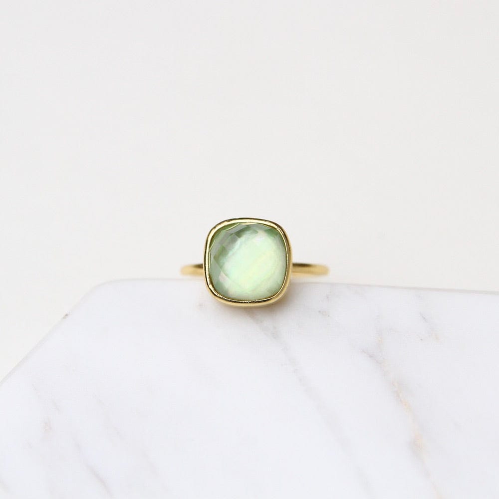 RNG-GPL Mint Asha Square Adjustable Ring