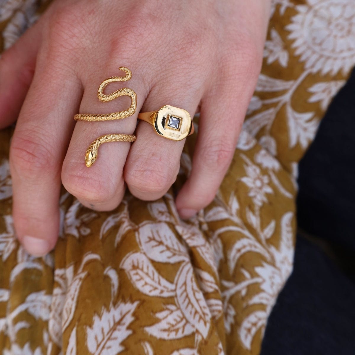 RNG-GPL NAJA // The Serpent ring - 18k gold plated stainle