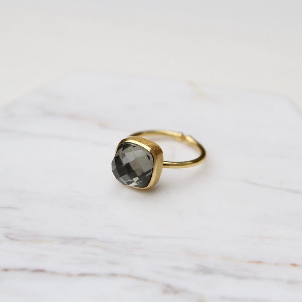 RNG-GPL Pyrite Asha Square Adjustable Ring