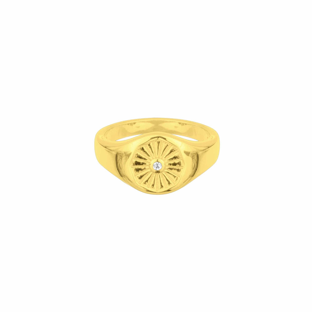 
                      
                        RNG-GPL Sunbeam Signet Ring in Gold
                      
                    