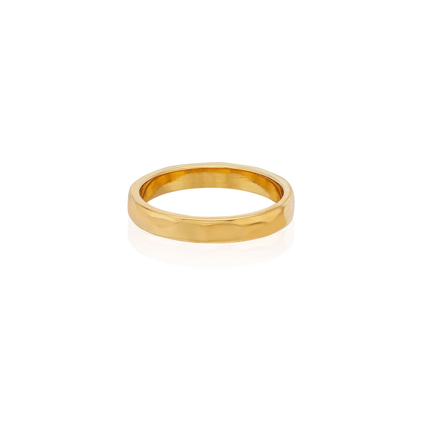 RNG-GPL Thin Hammered Stacking Ring - Gold