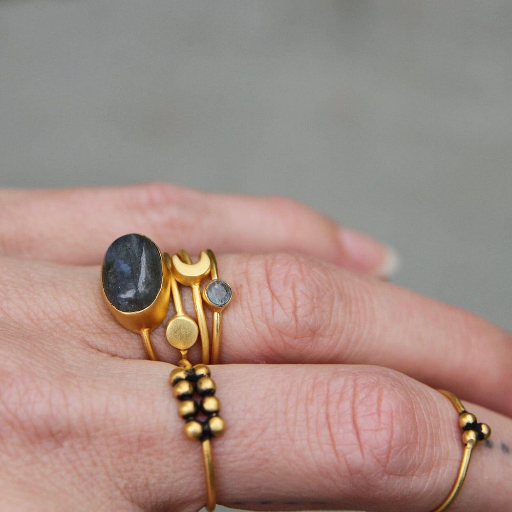 
                  
                    RNG-GPL Tiny Faceted Single Labradorite in Gold Plated Brass Ring
                  
                