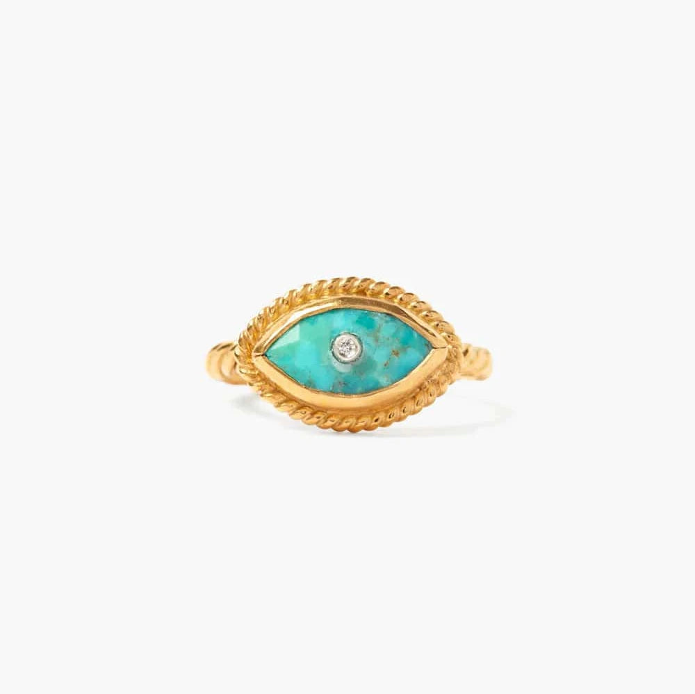 RNG-GPL Twist Evil Eye Ring Turquoise