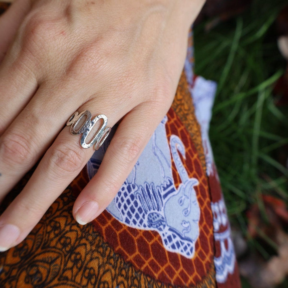 
                      
                        RNG Hammered Sterling Silver 5 Oval Ring
                      
                    