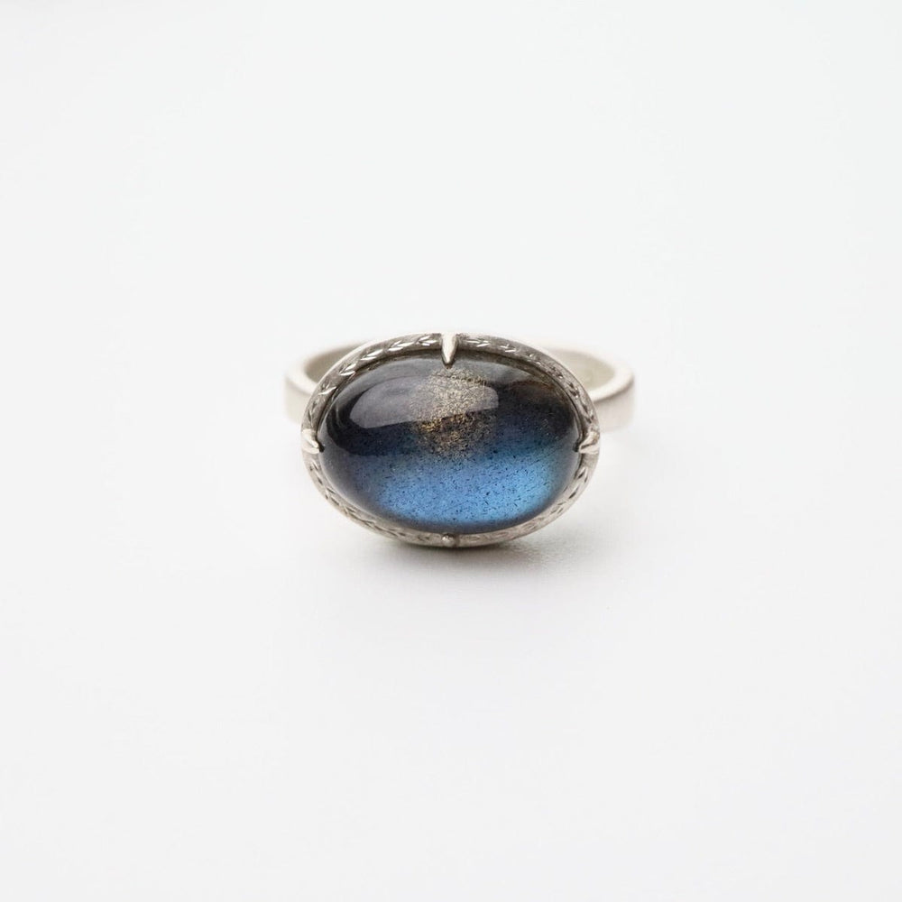 RNG Labradorite Horizontal Prong Ring