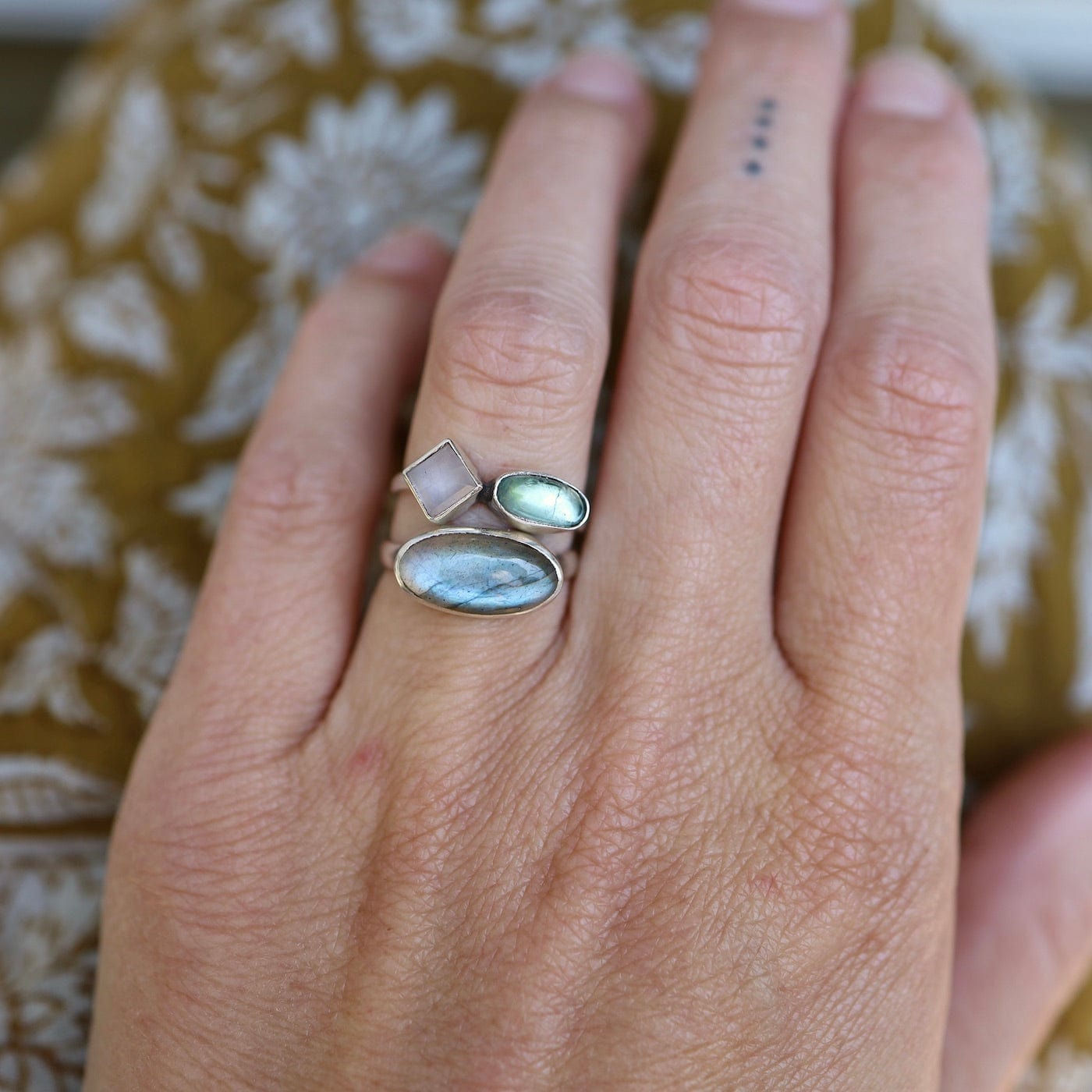 RNG Labradorite Oval Cabochon Ring  - Sterling Silver