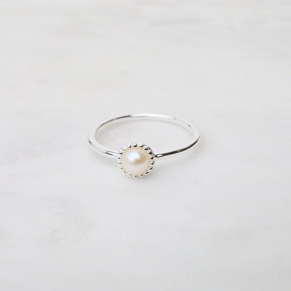 
                      
                        RNG Milgrain-Edge White Pearl Ring - Sterling Silver
                      
                    