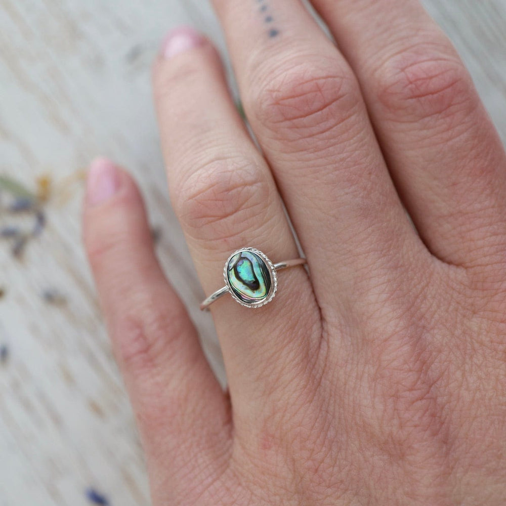 RNG Oval Abalone Silver Ring