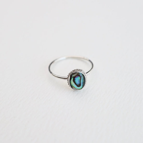 RNG Oval Abalone Silver Ring