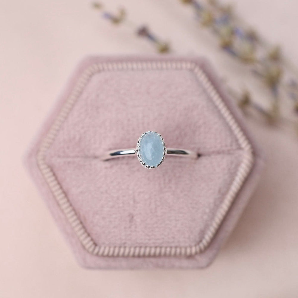 RNG Oval Cabochon Aquamarine Ring