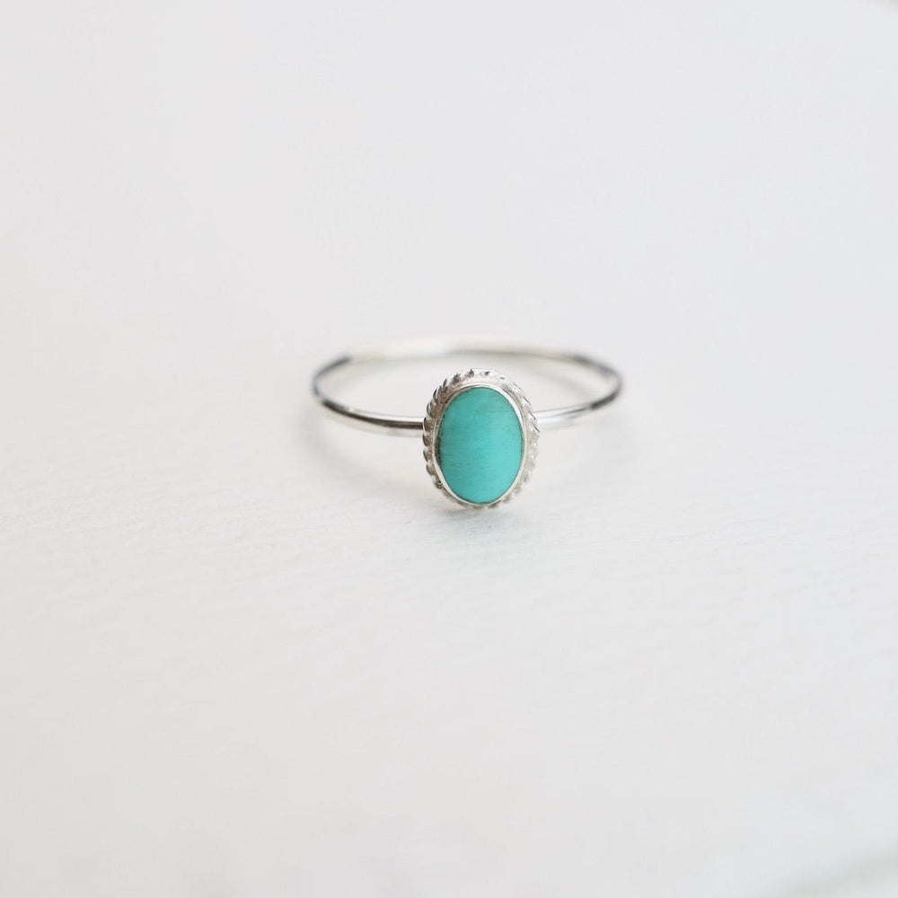 RNG Oval Compressed Turquoise Silver Ring