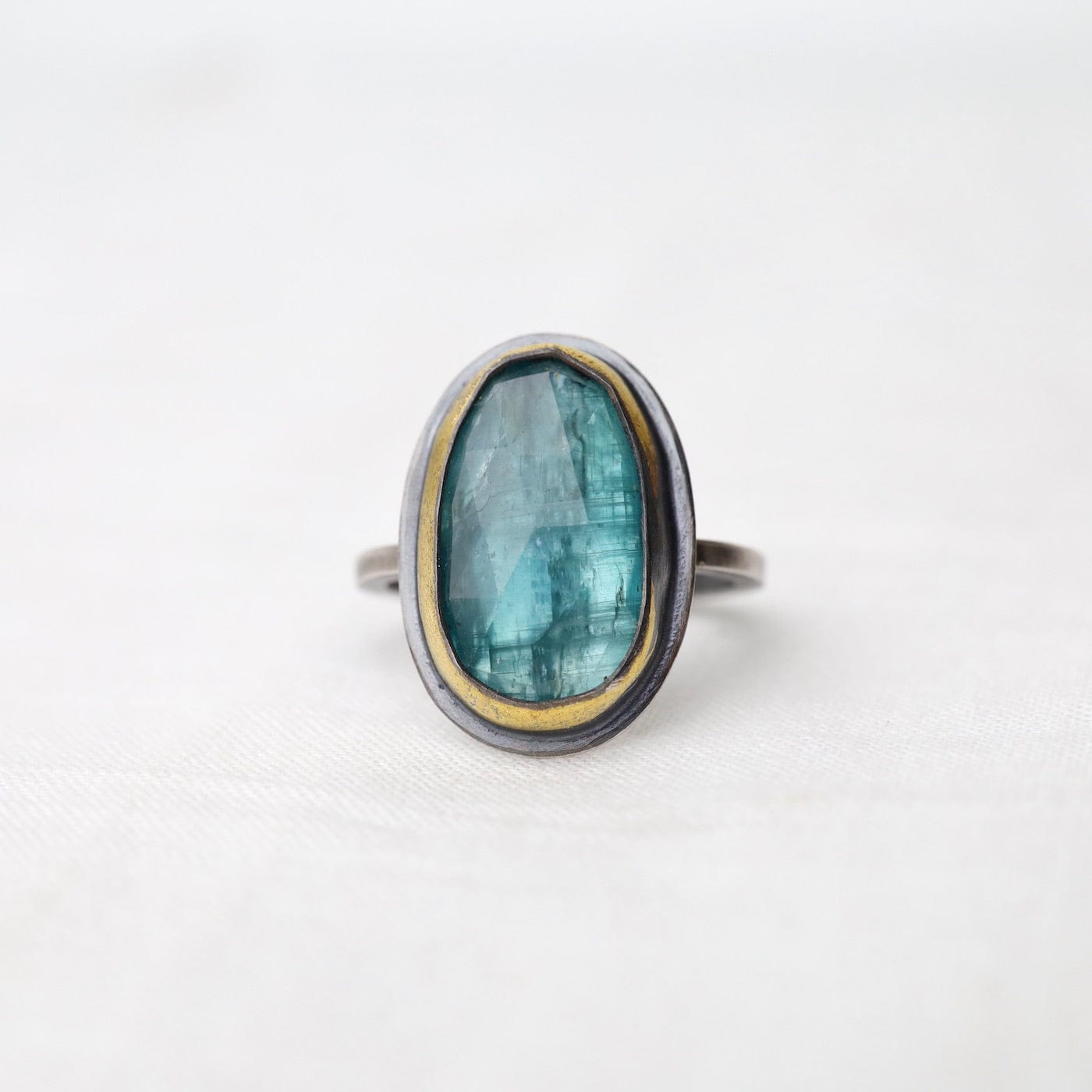 RNG Oval Crescent Rim Ring with Sky Blue Kyanite