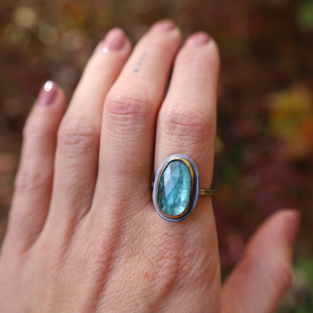 RNG Oval Crescent Rim Ring with Sky Blue Kyanite