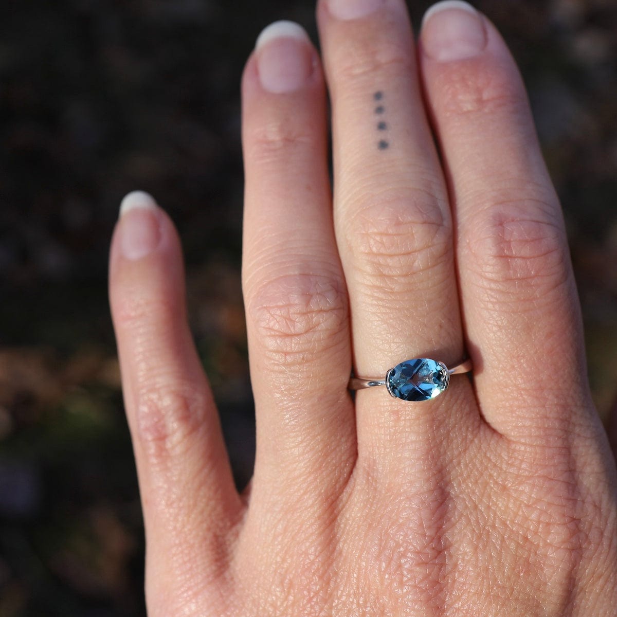 RNG Oval London Blue Topaz Ring