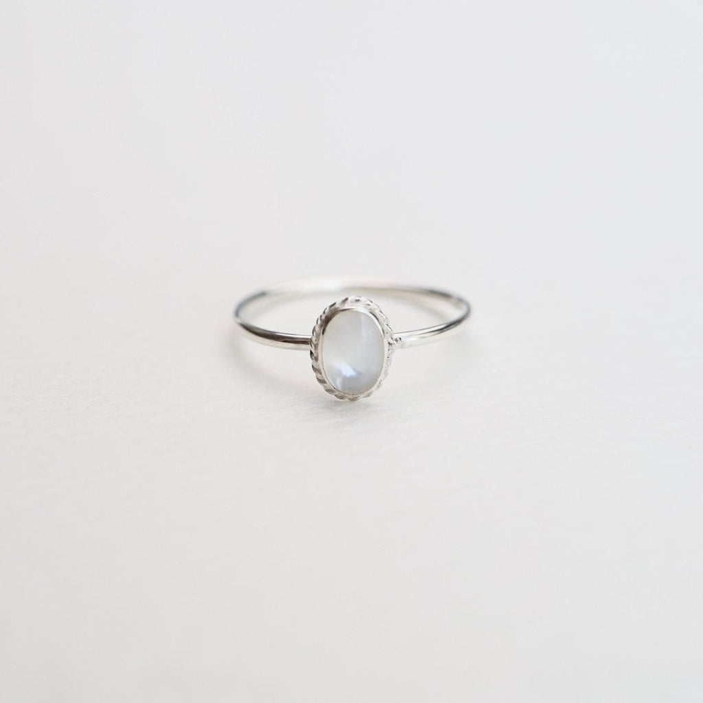 Oval Mother of Pearl Silver Ring