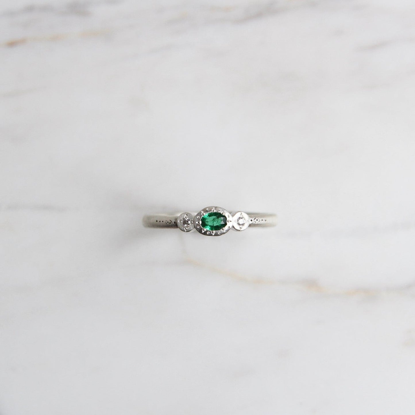 RNG Oval & Round Charm Ring in Emerald