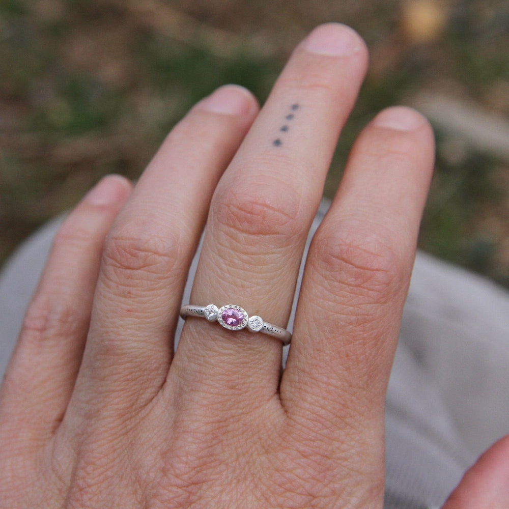 RNG Oval & Round Charm Ring in Pink Sapphire