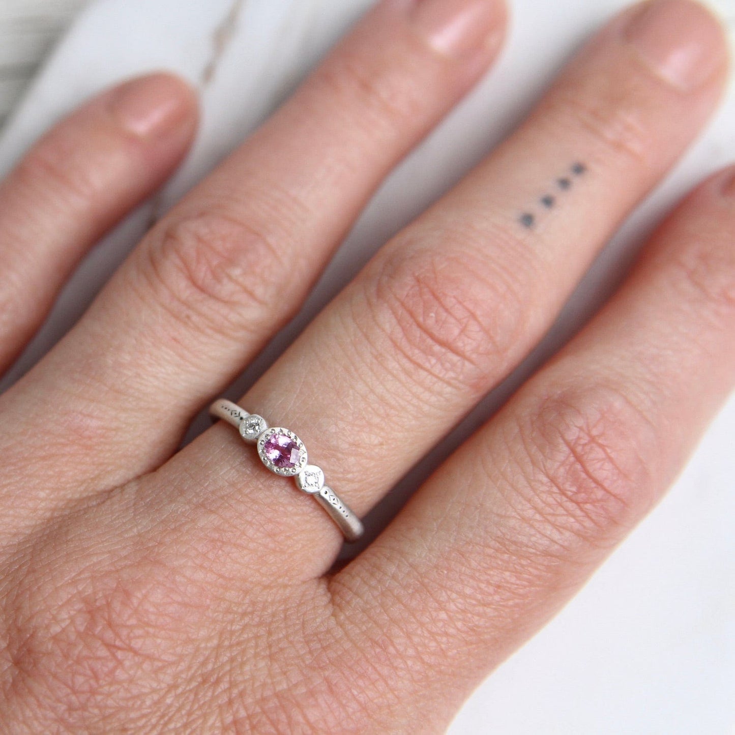 RNG Oval & Round Charm Ring in Pink Sapphire