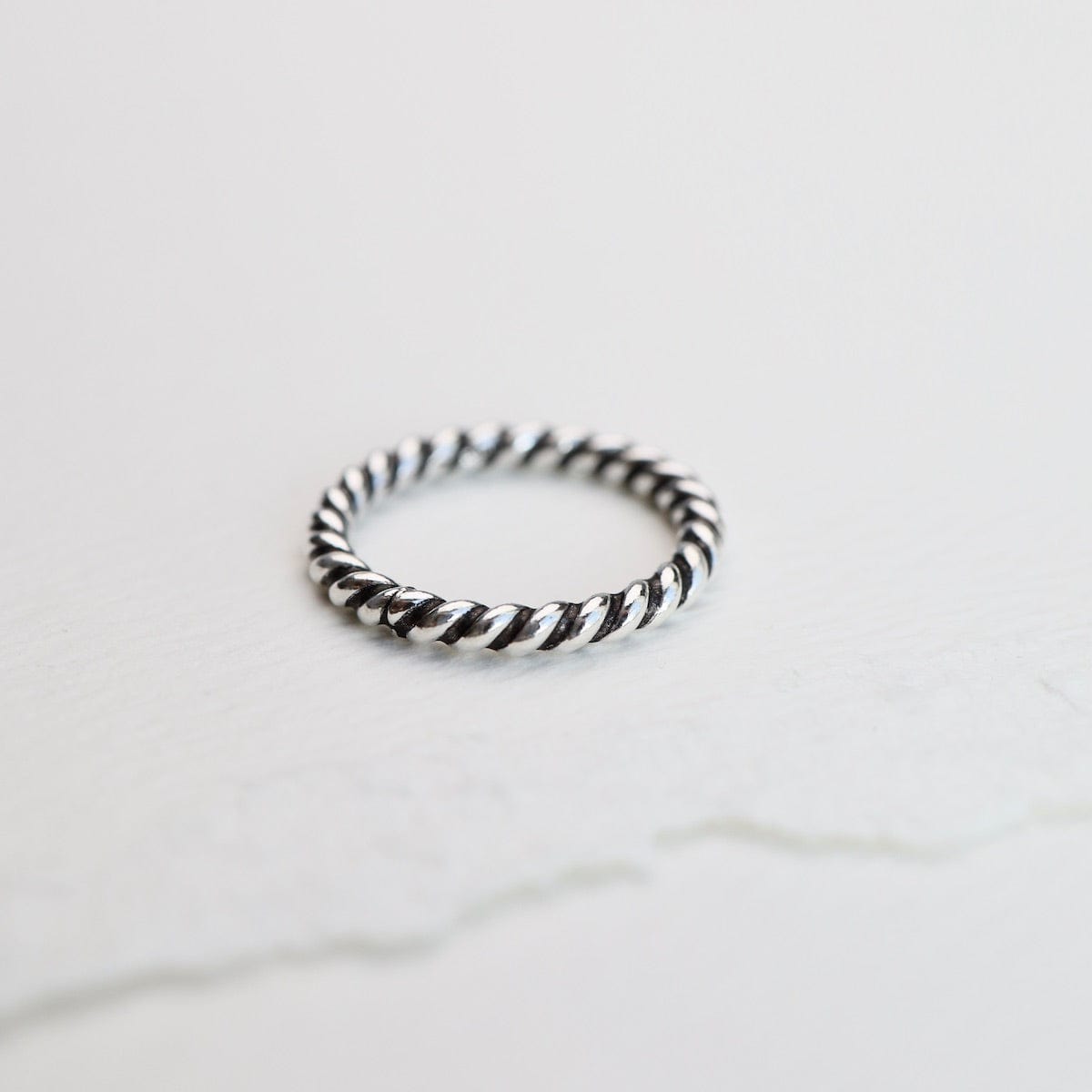 RNG Oxidized Silver Twisted Rope Band