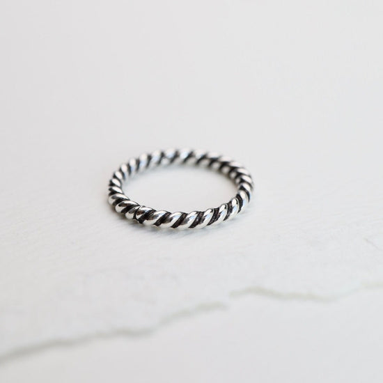 RNG Oxidized Silver Twisted Rope Band