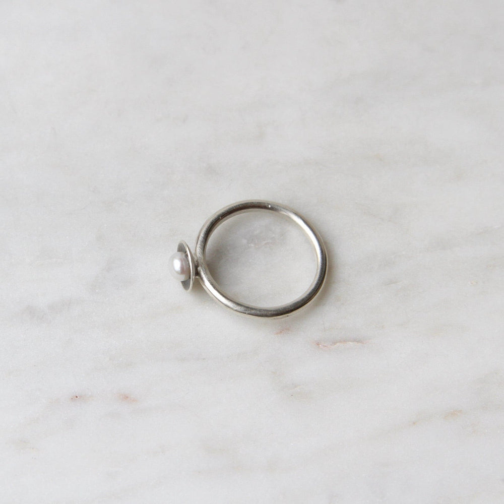 
                      
                        RNG Oxidized Sterling Silver Small Pearl Cup Ring
                      
                    