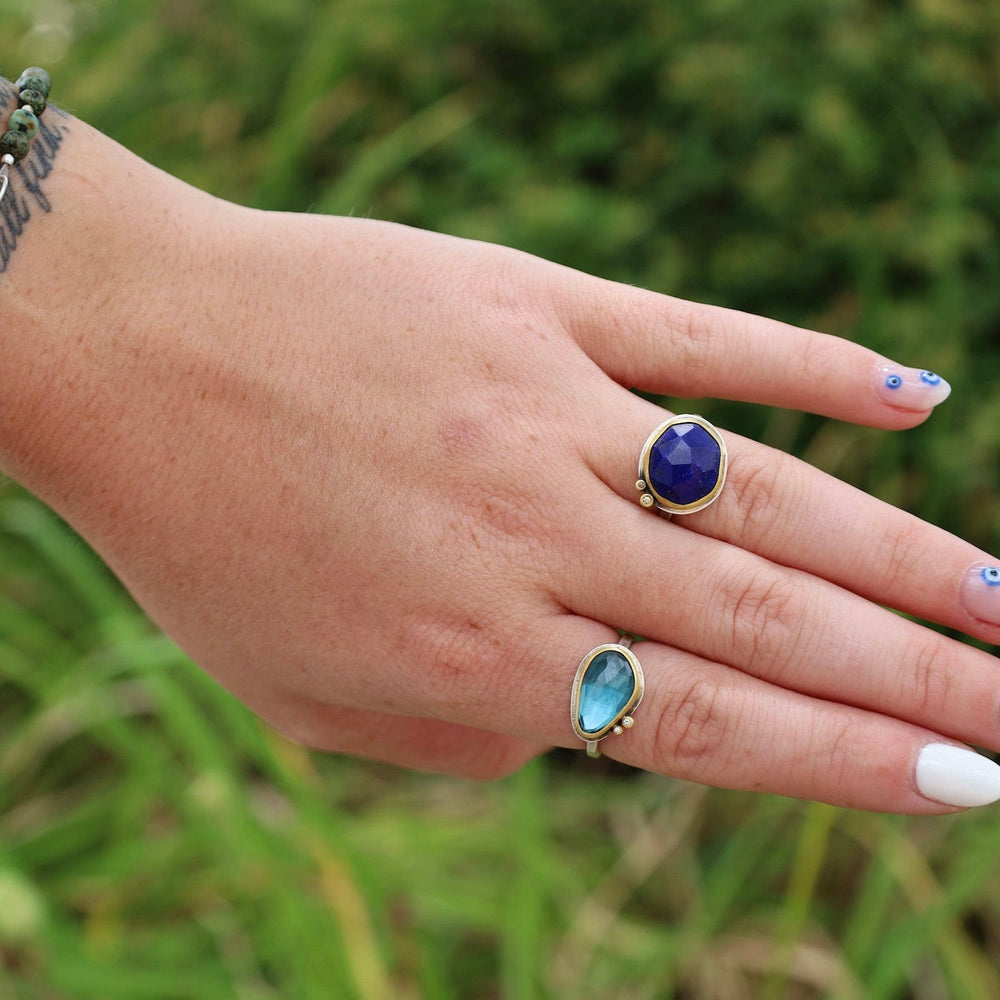 
                      
                        RNG Rose Cut Lapis Ring in 22k Gold & Sterling Silver
                      
                    