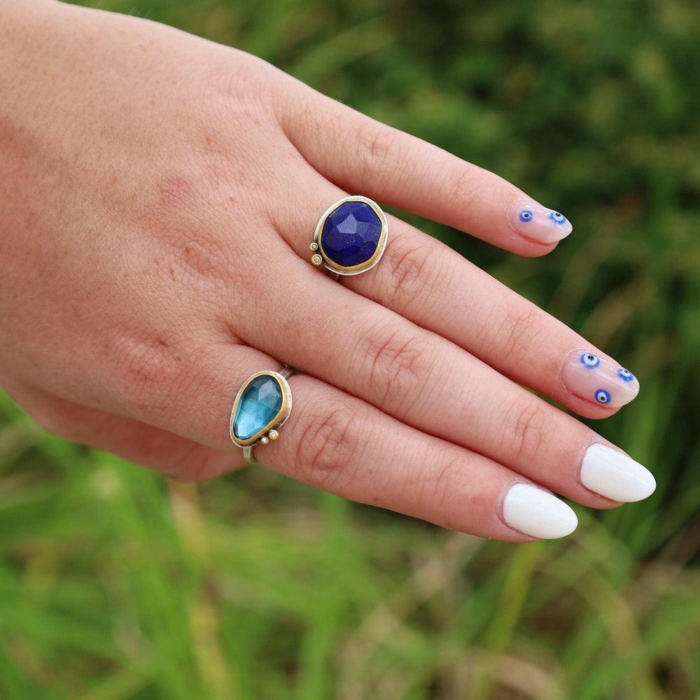 
                      
                        RNG Rose Cut Lapis Ring in 22k Gold & Sterling Silver
                      
                    