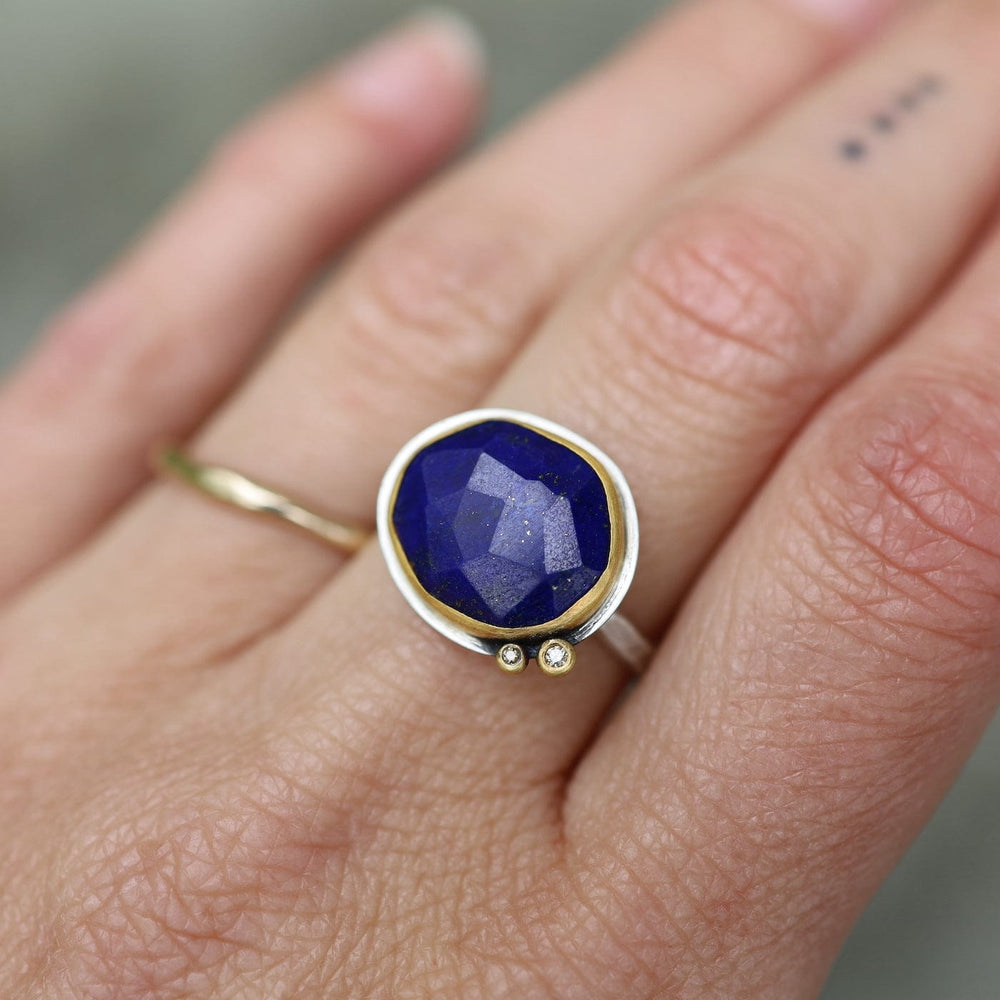 
                      
                        RNG Rose Cut Lapis Ring in 22k Gold & Sterling Silver
                      
                    