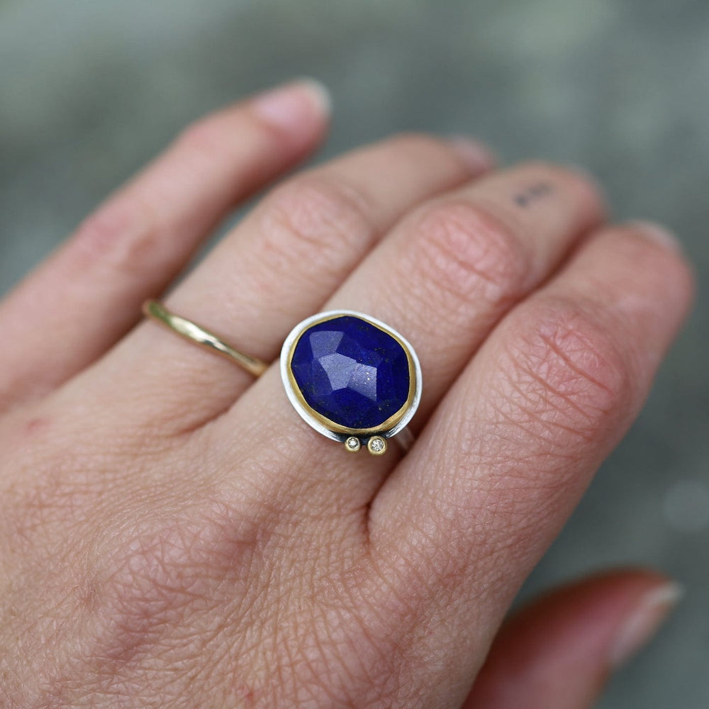 
                      
                        RNG Rose Cut Lapis Ring in 22k Gold & Sterling Silver
                      
                    