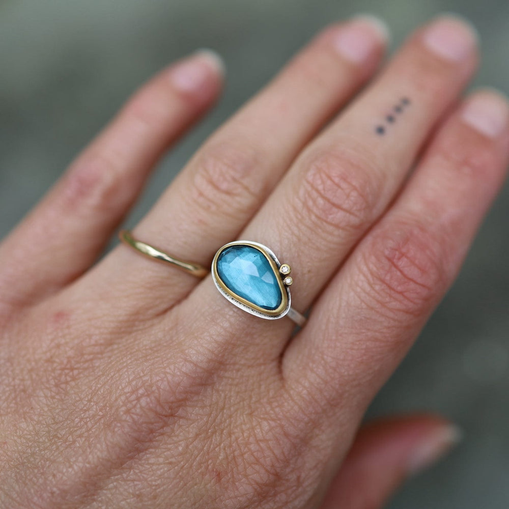 
                  
                    RNG Rose Cut London Blue Topaz Ring in 22k Gold & Sterling Silver
                  
                