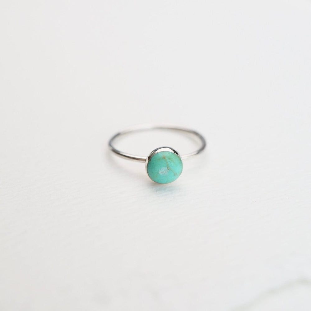 RNG Round Compressed Turquoise Silver Ring