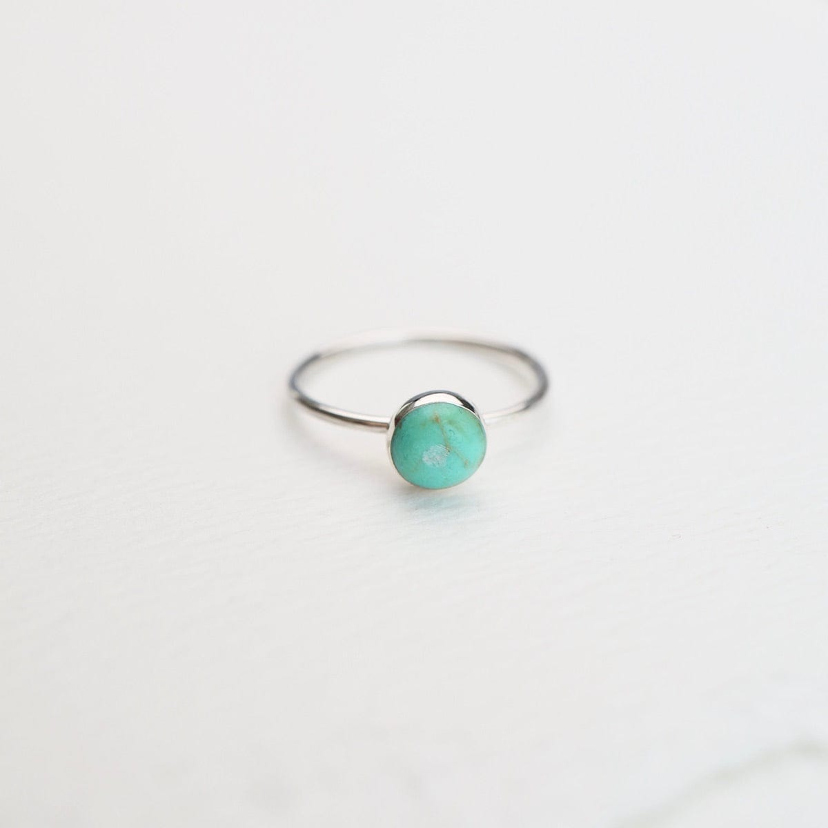 RNG Round Compressed Turquoise Silver Ring